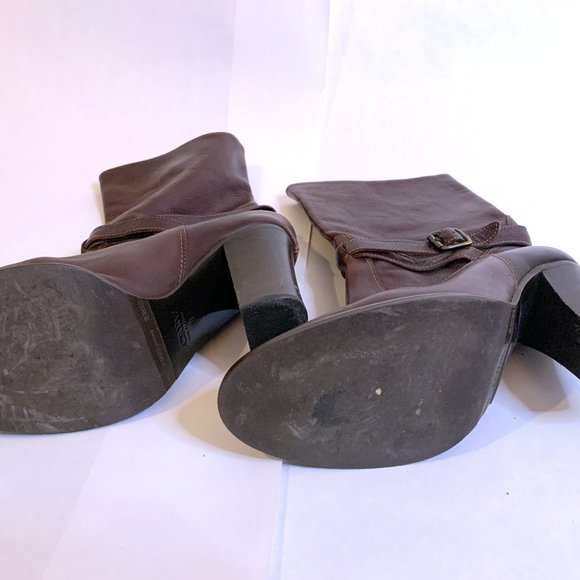 J. Crew Expresso/Chesnut Brown Italian Leather Mid Boot - Picture 2 of 4